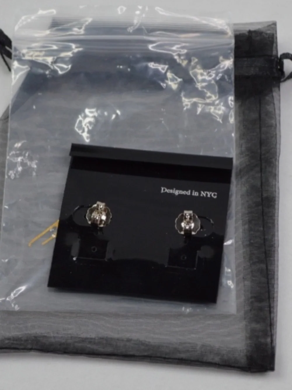 CZ by Kenneth Jay Lane Triple Row Cubic Zirconia Stud Earrings CLSI KE3127 - Picture 3 of 3